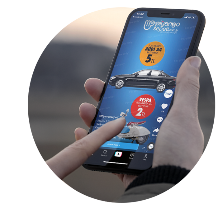 piyango sepeti mobile mockup